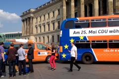 CDU Europawahlen 2014 Wahlkampf auf Europäisch teAM Deutschland Promotion Euroliner Full-Wrapping Wahlkampftour Wahl