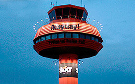 SIXT Flughafen Tower Landmarksign 2009 Werbekonzept Tower an Sixt Freigabe zum Abflug Mayday Land Mark Sign Werbung Werbefläche